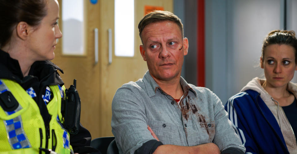 The Corrie actor says a massive stunt is in store. (ITV Pictures)