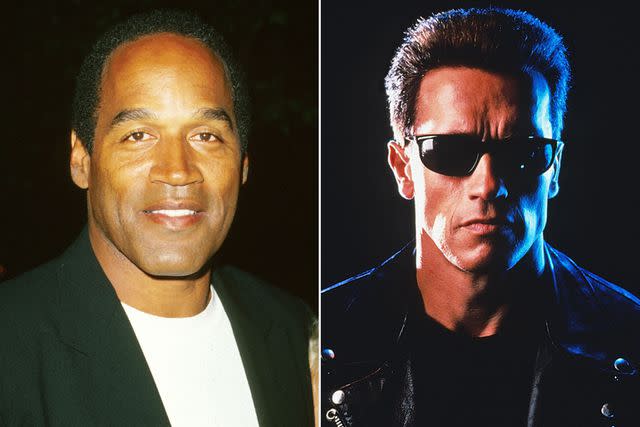 <p>SGranitz/WireImage; StudioCanal/Shutterstock </p> O.J. Simpson; Arnold Schwarzenegger in 'The Terminator'