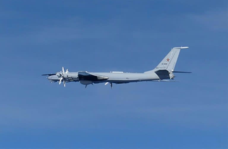 From Thursday morning to afternoon, the Russian Tu-142 aircraft flew from the sea between Japan and South Korea towards the southern Okinawa region (HANDOUT)