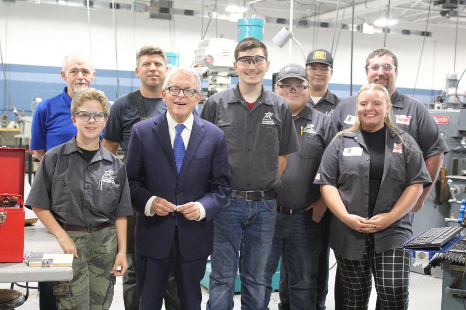 Machining student Brock Sheets and his classmates met with Ohio Governor Mike DeWine as he visited the Pickaway-Ross Career & Technology Center on Friday, September 16.