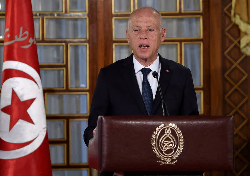 FILE PHOTO: Tunisia's new government swearing-in ceremony at the Carthage Palace outside the capital Tunis