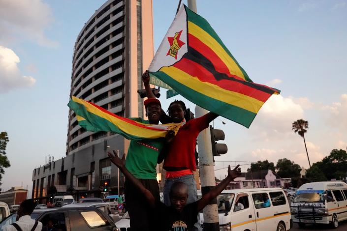 Car horns blared and cheering crowds raced through the streets Harare as news spread that Mugabe had resigned after 37 years in power.