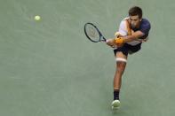 Tennis - Shanghai Masters - Men's Singles - Final - Qi Zhong Tennis Center, Shanghai, China - October 14, 2018. Borna Coric of Croatia in action against Novak Djokovic of Serbia. REUTERS/Aly Song