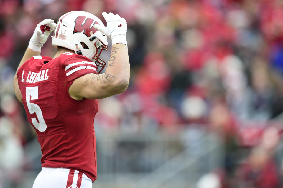 Wisconsin LB Leo Chenal is an elite run stopper and a quality blitzer. (Photo by Patrick McDermott/Getty Images)