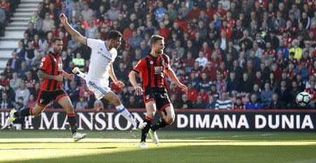 Britain Football Soccer - AFC Bournemouth v Chelsea - Premier League - Vitality Stadium - 8/4/17 Chelsea's Diego Costa shoots at goal Reuters / Peter Nicholls Livepic