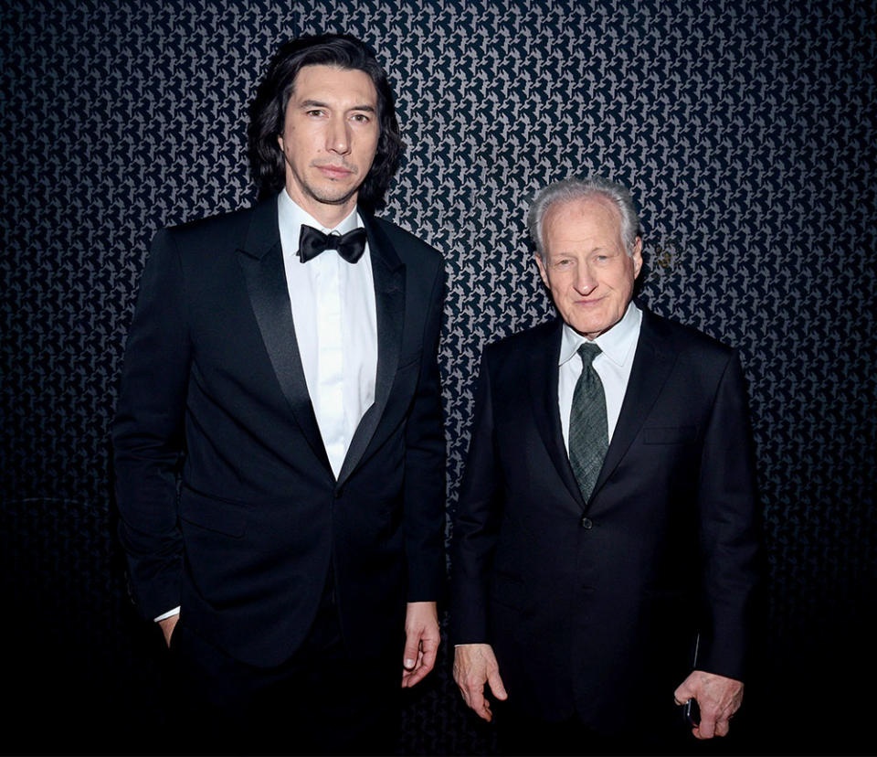 Adam Driver and Michael Mann attend The Ferrari Gala: Ferrari's game changing spirit pays homage to NYC at Hudson Yards on October 17, 2023 in New York City.