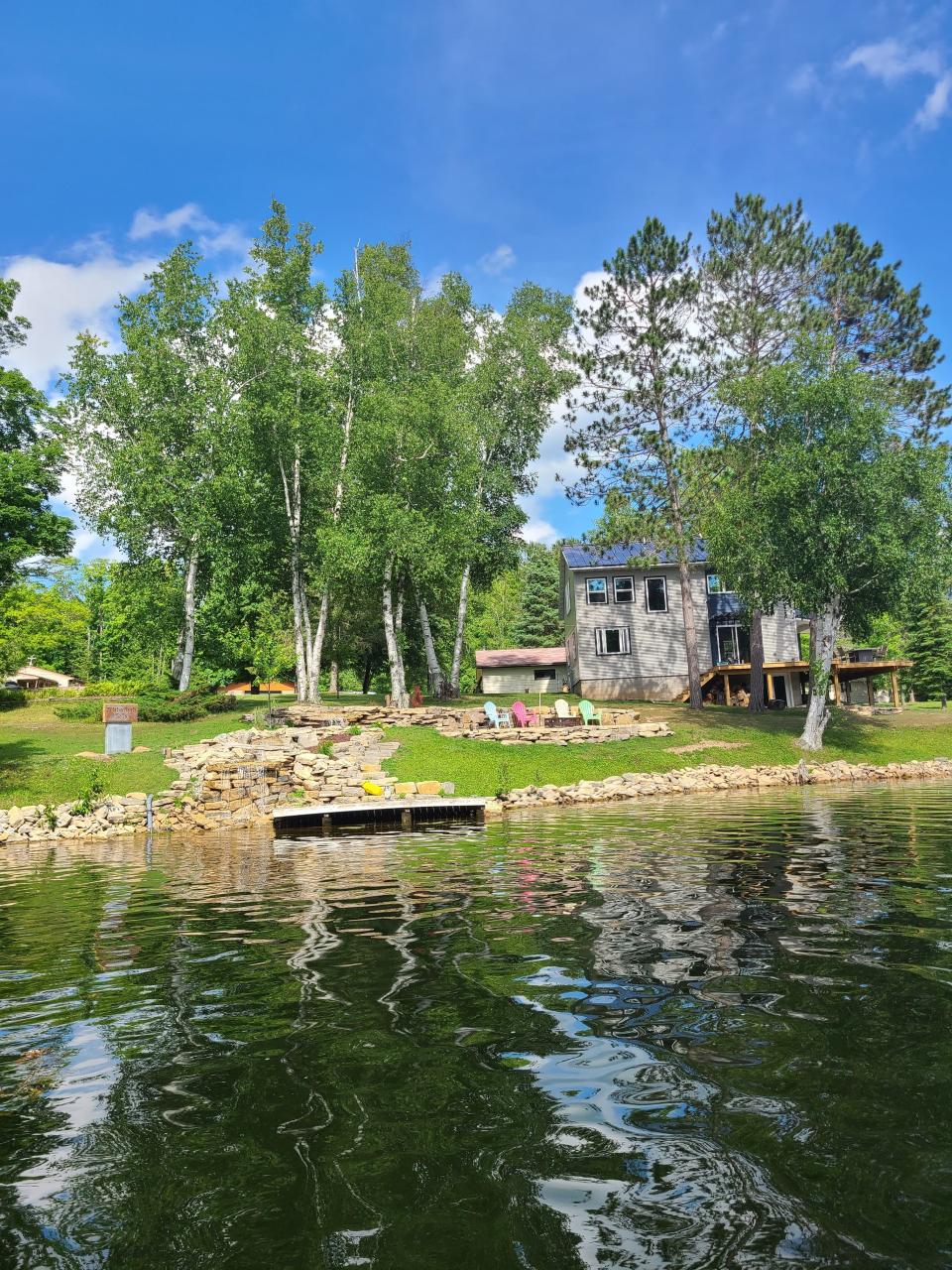 A memorial waterfall created to honor Trisha Magnin-Stolpa on Townsend property owned by David and Lori Magnin is seen from Reservoir Pond.