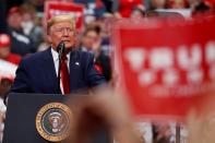 U.S. President Donald Trump speaks at a campaign rally in Charlotte