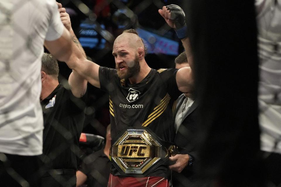 Prochazka became the Czech Republic’s first UFC champion by submitting Teixeira (AFP via Getty Images)