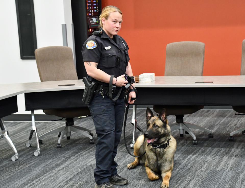 Lebanon City Patrolwoman Erin Secoges and K-9 Officer Ares