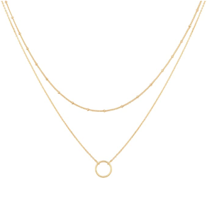 MEVECCO Layered 18k Gold Plated Dainty Necklace