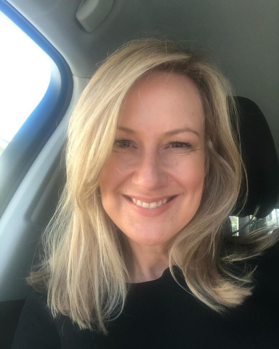 Selfie of former Sunrise host Melissa Doyle taken sitting in a car