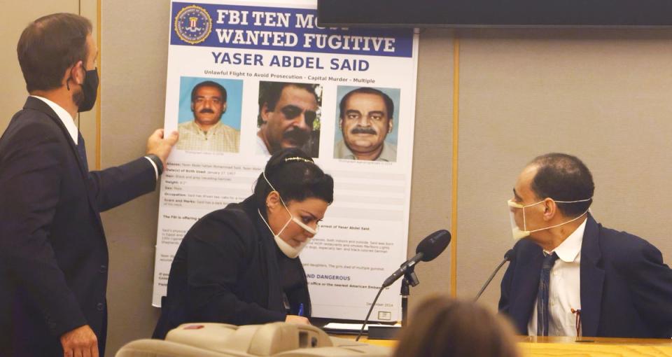 Yaser Said, pictured in court this week, was placed on the FBI’s most wanted list (AP)