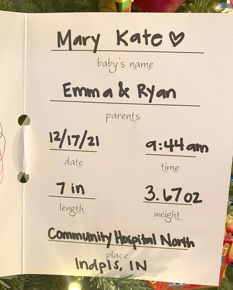 Mary Katherine Kelly, lovingly called Mary Kate, was born on December 17. (ryankelly70 / Instagram)
