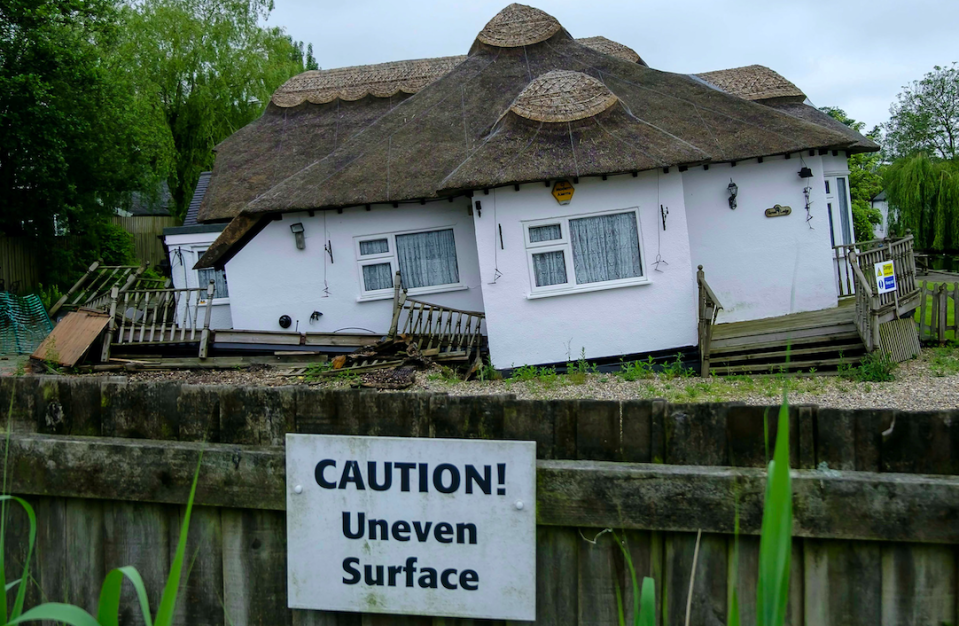 Signs have been erected around the property with the words 'Danger; Unsafe' (SWNS)