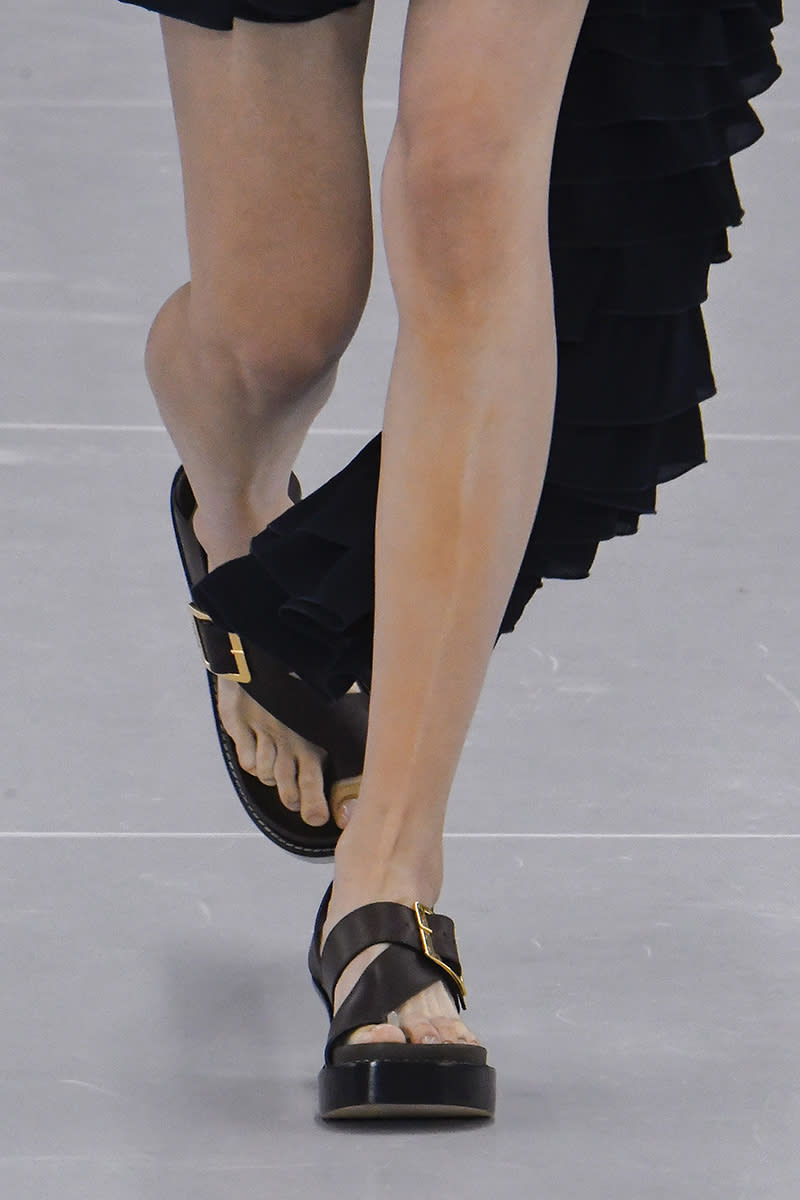 PARIS, FRANCE - SEPTEMBER 29: A model walks the runway during the Loewe Ready to Wear Spring/Summer 2024 fashion show as part of the Paris Fashion Week on September 29, 2023 in Paris, France. (Photo by Victor VIRGILE/Gamma-Rapho via Getty Images)