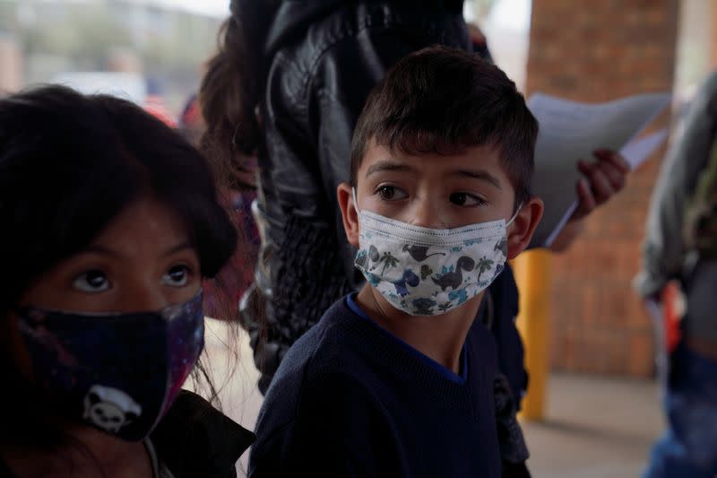 FILE PHOTO: Asylum seekers at the bus station in Brownsville, Texas