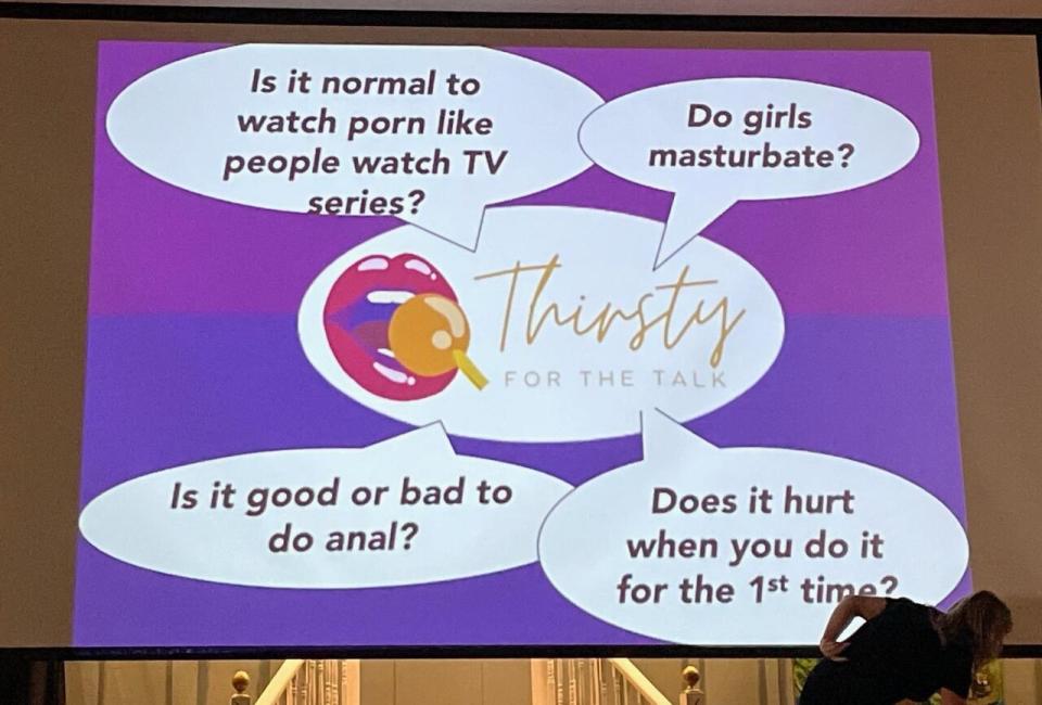 Premier Blaine Higgs shared a photo of a sex education presentation to X, formerly Twitter, calling the material "clearly inappropriate."