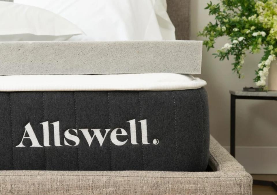 One of the easiest things to do to make your bed an even more sacred space is getting a mattress topper. This memory foam mattress topper from Allswell that's infused with graphite, which takes away excess heat from the body. And it's well reviewed: a 4.6-star rating across almost 400 reviews. <strong><a href="https://fave.co/2q896SC" target="_blank" rel="noopener noreferrer">Get it for 20% off at Allswell for Cyber Monday</a></strong>.&nbsp;