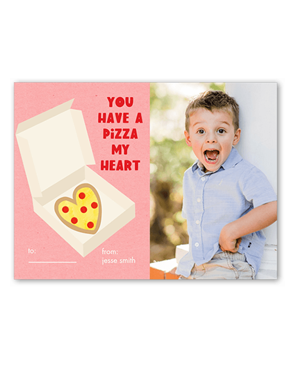 9) Pizza My Heart Valentine’s Card