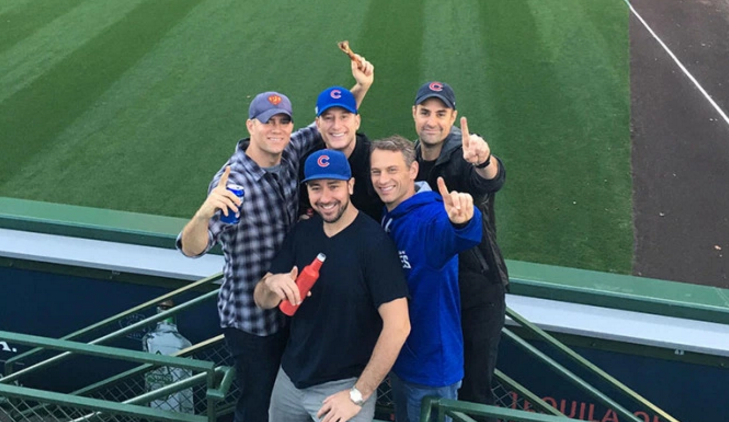 Theo Epstein, top left (clockwise), Rob Katz, Kevin Boehm, Jed Hoyer and Ian Goldberg. (Boka Restaurant Group)