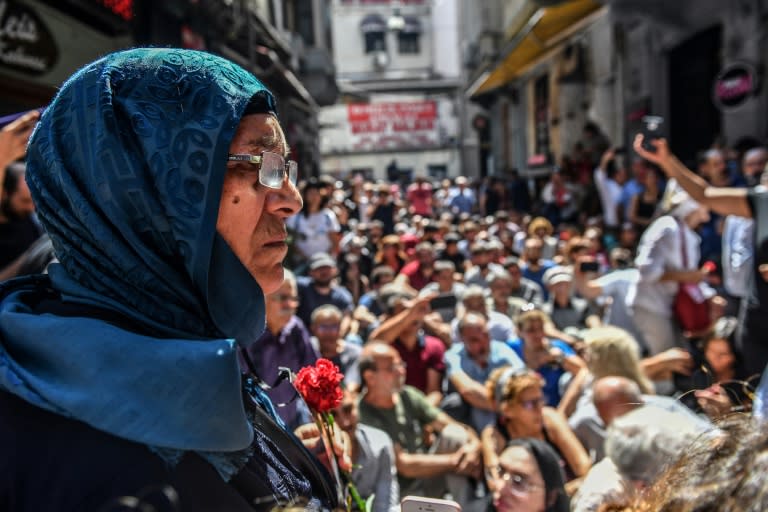 Members of the Saturday Mothers gather in Istanbul