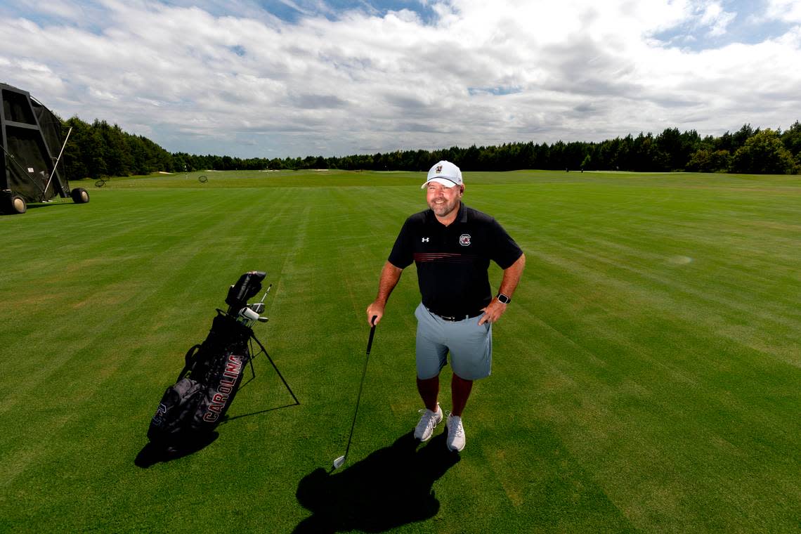 South Carolina golf coach Rob Bradley at the Gamecocks’ Huskey/Dietrich golf practice facility.