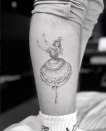 <p>In another sweet tribute to his baby sister, Harper, Brooklyn got a ballet dancer inked on his right calf. <br>[Photo: Instagram] </p>