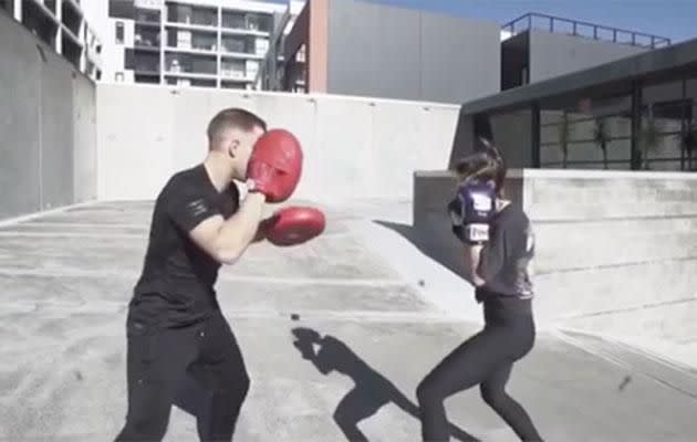 Boxing plays a massive part in Jesinta's prep. Source: Instagram