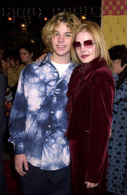 Priscilla Presley and son Navarone at the Westwood premiere of Warner Brothers' Harry Potter and The Sorcerer's Stone