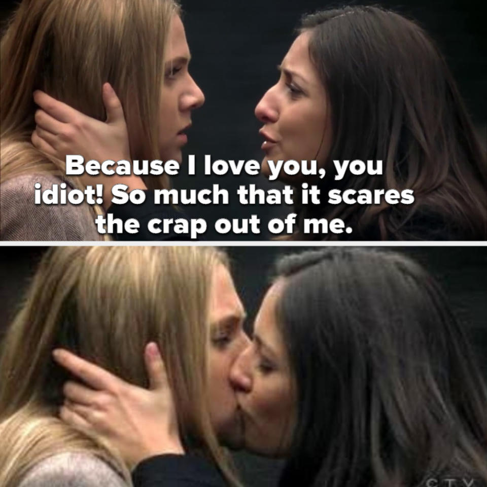 Alex: "Because I love you you idiot, so much that it scares the crap out of me," kisses Paige