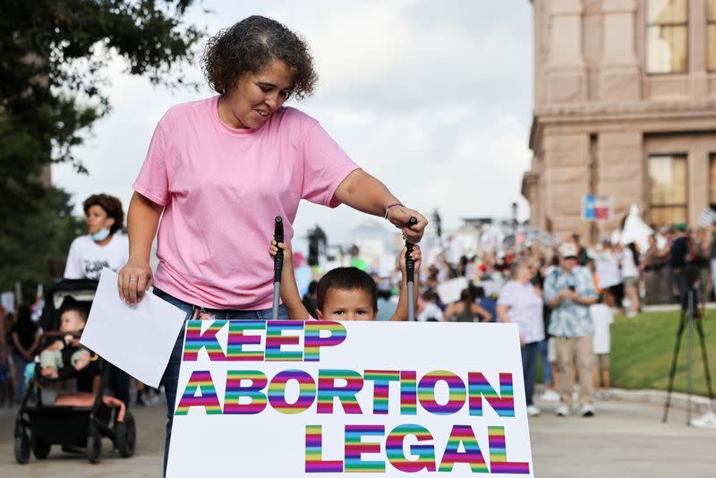 Abortion rights advocates protest restrictive laws, in Austin