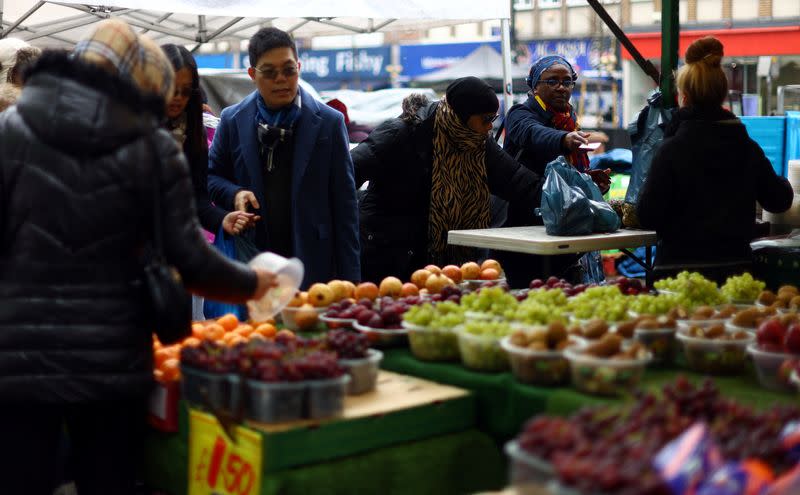 People shop for groceries in south east London