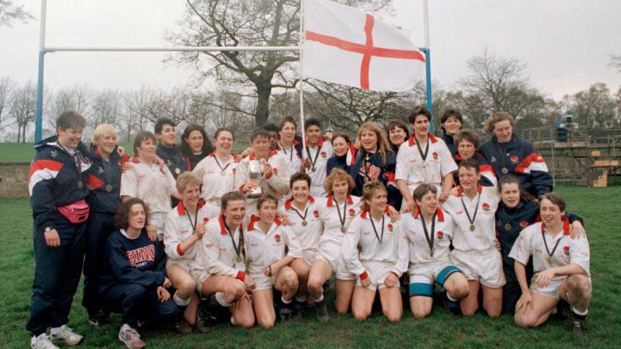 England team celebrating the win in 1994