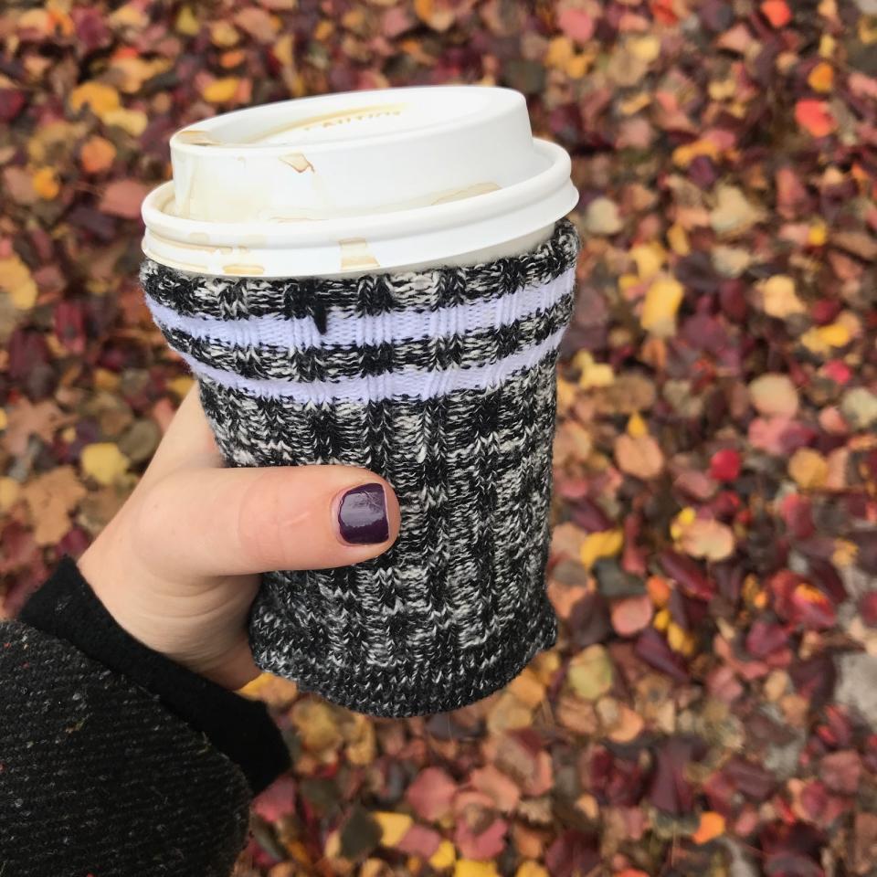 THE IDEA: Cut the foot off from a lone sock and slide it onto your cup to keep your hot drink insulated. From Diana Rambles.THE RESULTS: This is super straightforward and was an awesome way to repurpose a lone sock (this one was from my favorite pair��). Though it was a little awkward to try to stretch a sock around a hot cup of coffee, I surprisingly loved this. The sock also works so much better than that flimsy piece of cardboard from the café because it actually insulates the cup. Plus, it covers the entire thing rather than just a small sliver, so you won't burn your hands. 