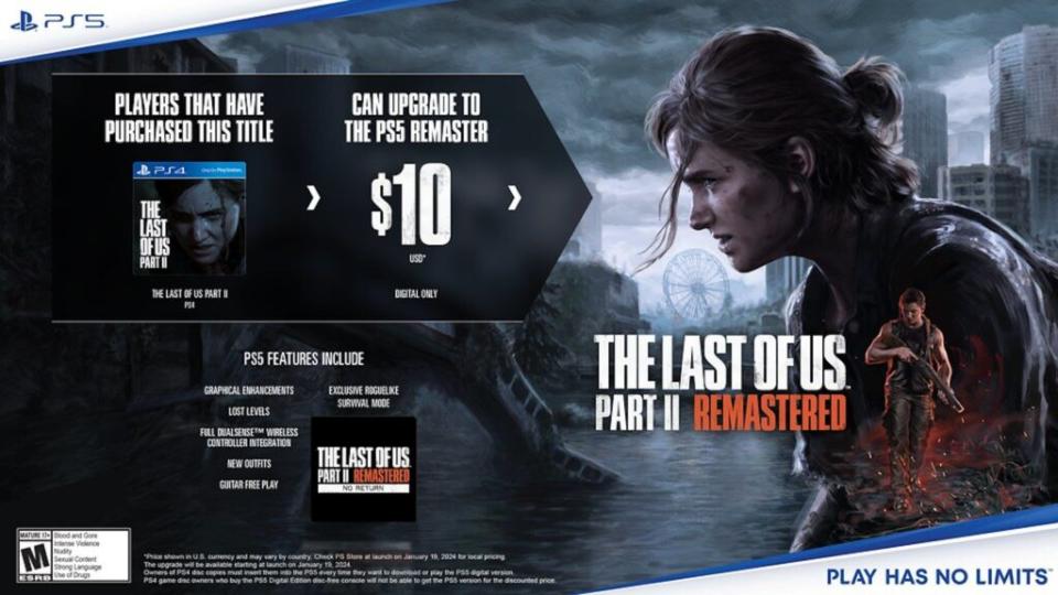 Mise à niveau pour The Last of Us Part II Remastered // Source : Sony