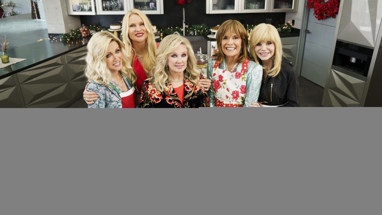  Loni Anderson, Morgan Fairchild, Linda Gray, Donna Mills and Nicolette Sheridan in a promo image for Ladies of the 80’s: A Divas Christmas, part of It's a Wonderful Lifetime 2023. 