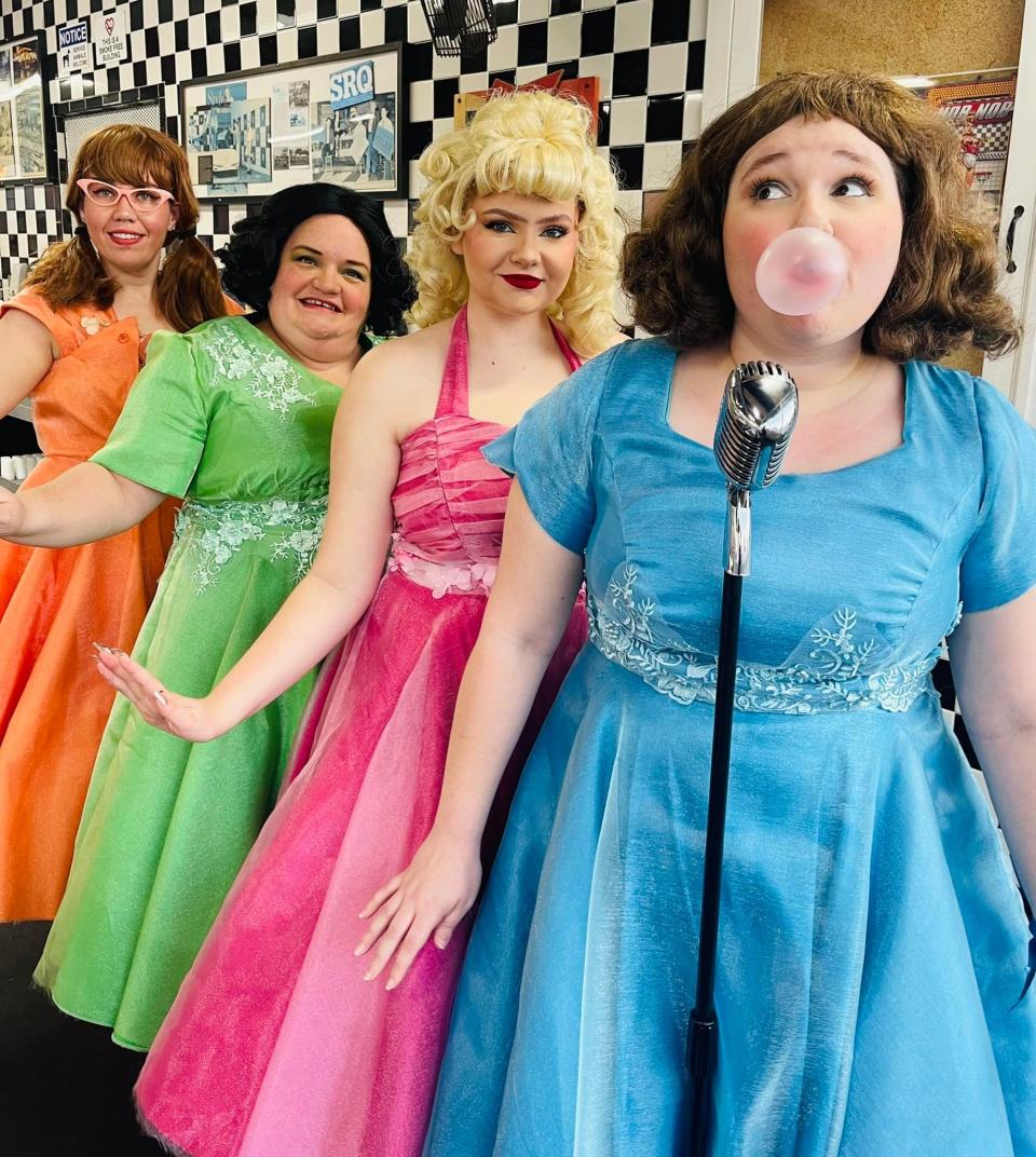 From left, Charlotte Crowley, Debi White, Hannah Doster and Emily Eader are “The Marvelous Wonderettes” at the Players Centre.