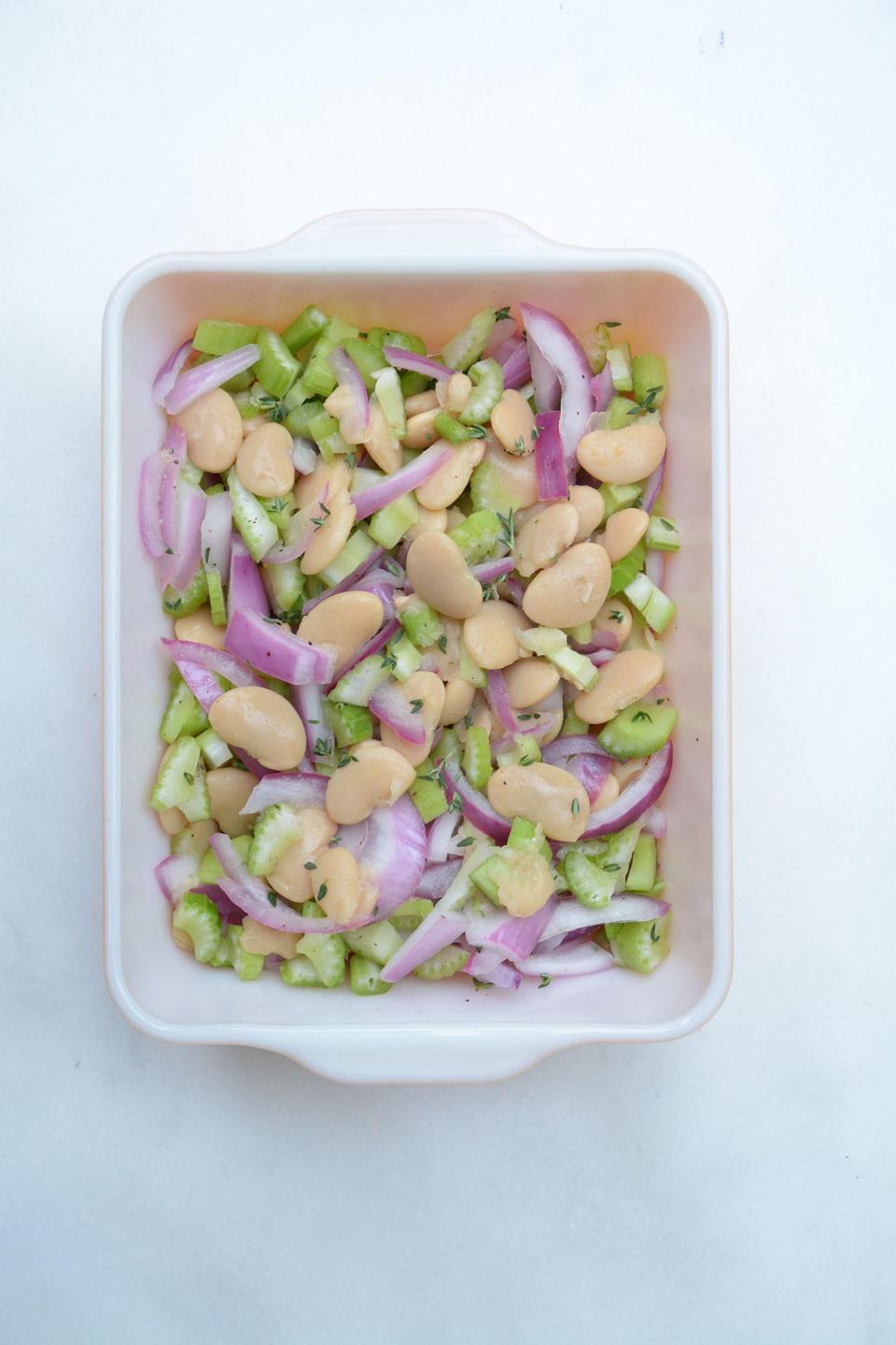 Butter bean, red onion and celery salad is from Olia Hercules'  book “Summer Kitchens: Recipes and Reminiscences from Every Corner of Ukraine.”