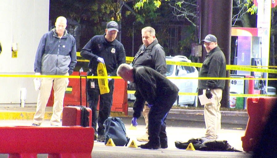 A man died after being shot at the Greyhound Bus Station on North Wilson Road. (NBC4/Ronald Clark)