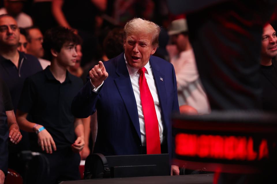 Donald Trump attends UFC 302 at the Prudential Center on June 1, 2024 in Newark, New Jersey.