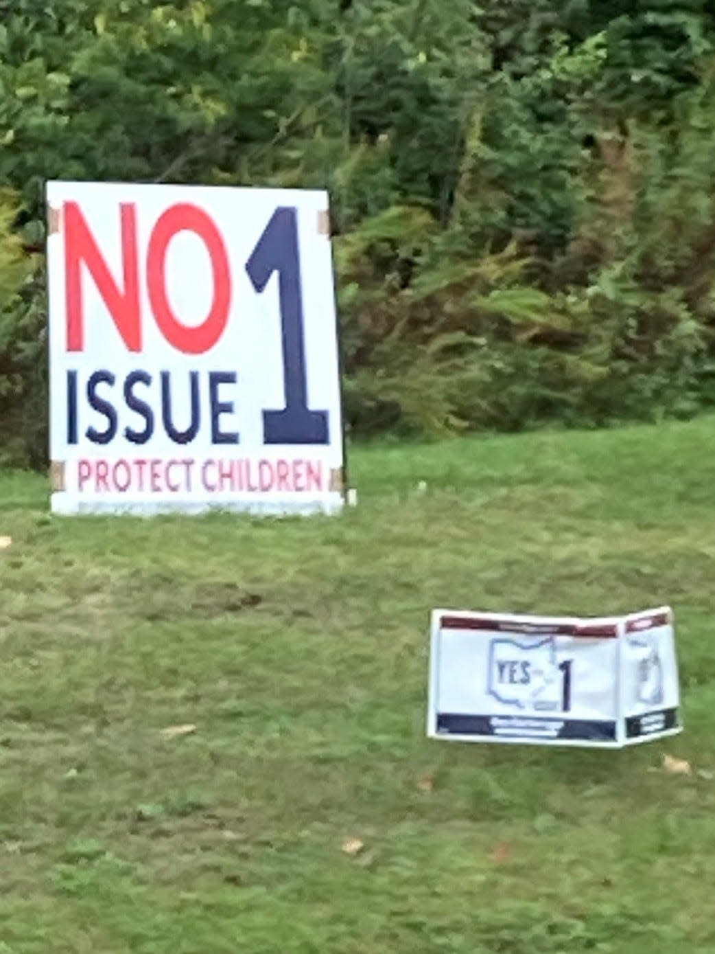Issue 1 signs in eastern Hamilton County.