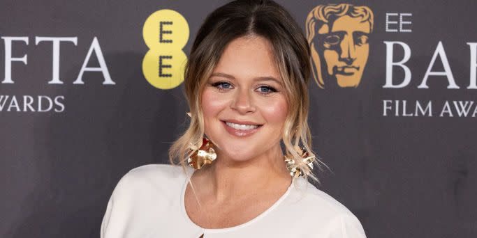 london, england february 18 emily atack attends the 2024 ee bafta film awards at the royal festival hall on february 18, 2024 in london, england photo by jeff spicergetty images
