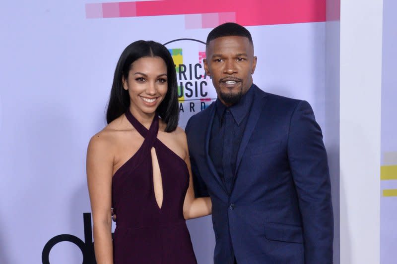 Jamie Foxx (R) and Corinne Foxx attend the American Music Awards in 2017. File Photo by Jim Ruymen/UPI