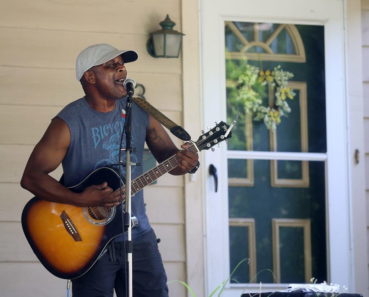 Carl Cannon of Applesauce performs during the 2021 PorchRokr festival, Saturday, Aug. 21, 2021, in Akron, Ohio.