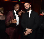 <p>Tyrese Gibson and Drake attend the Netflix Golden Globes after-party at the Waldorf Astoria Beverly Hills. (Photo: Kevin Mazur/Getty Images for Netflix) </p>