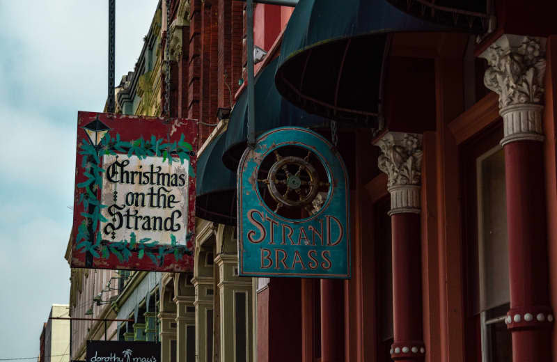 Galveston, Texas, United States - May 1st 2017:Christmas on the strand - strand brass gift shop in town