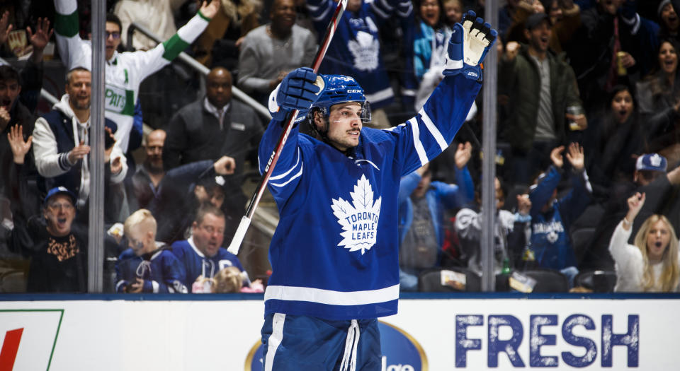 Auston Matthews has proven he's more than capable of finding the back of the net at the NHL level. (Photo by Kevin Sousa/NHLI via Getty Images)