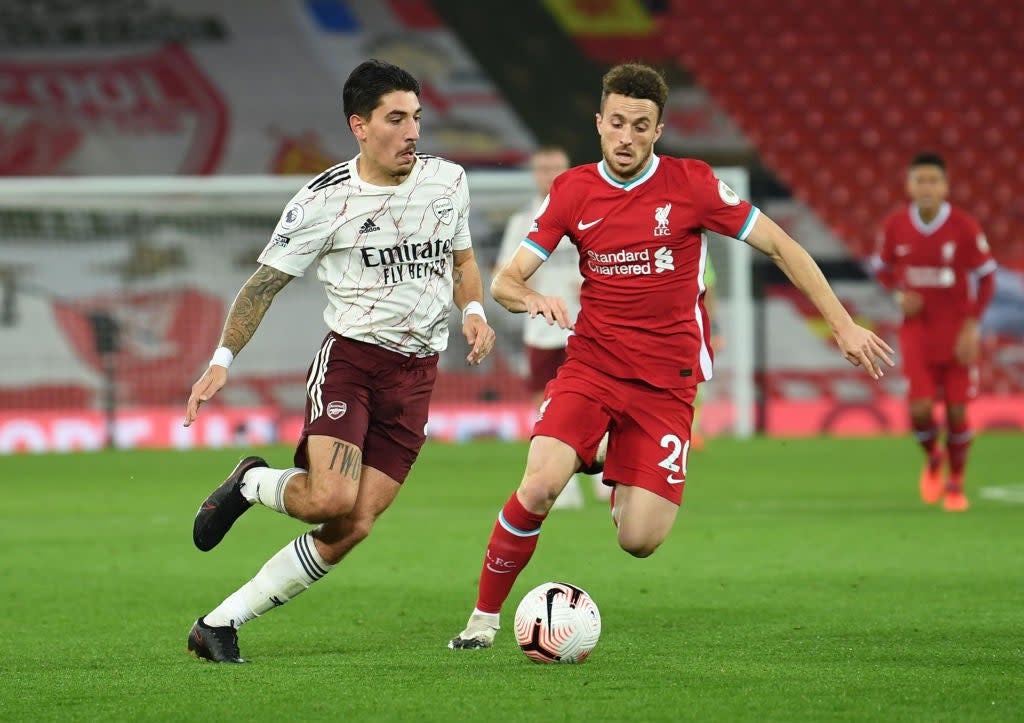 Diogo Jota is hoping for his first Liverpool start (Arsenal FC via Getty Images)