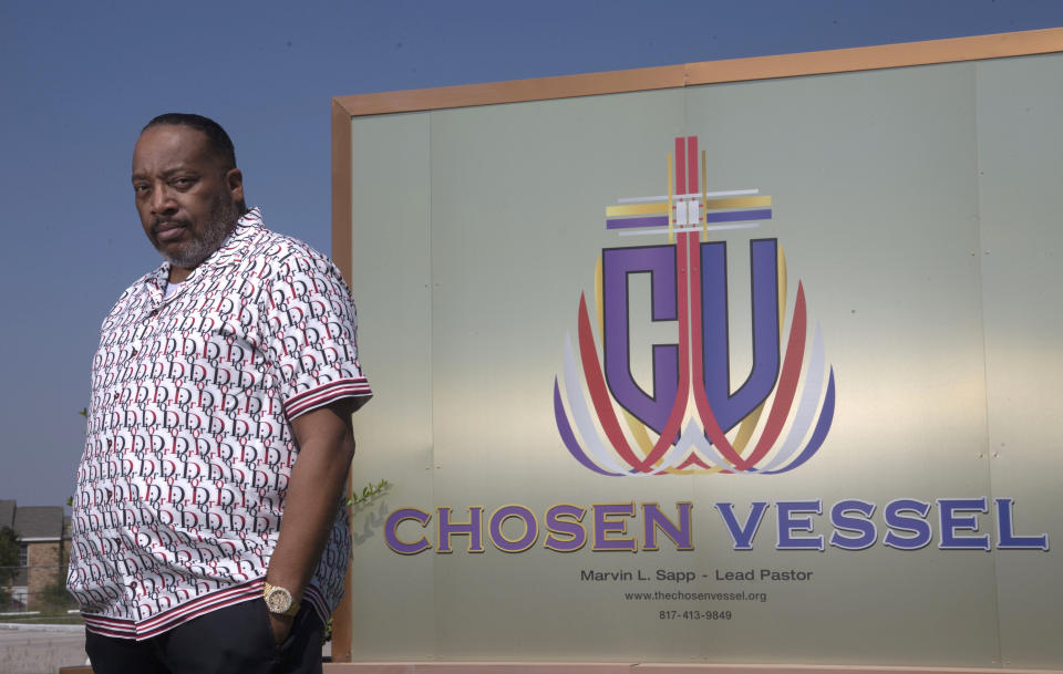 Marvin Sapp, pastor of The Chosen Vessel Cathedral, poses for a portrait in Fort Worth, Texas on Oct. 6, 2020 to promote his 12th album "Chosen Vessel." (Photo by Michael Mulvey/Invision/AP)